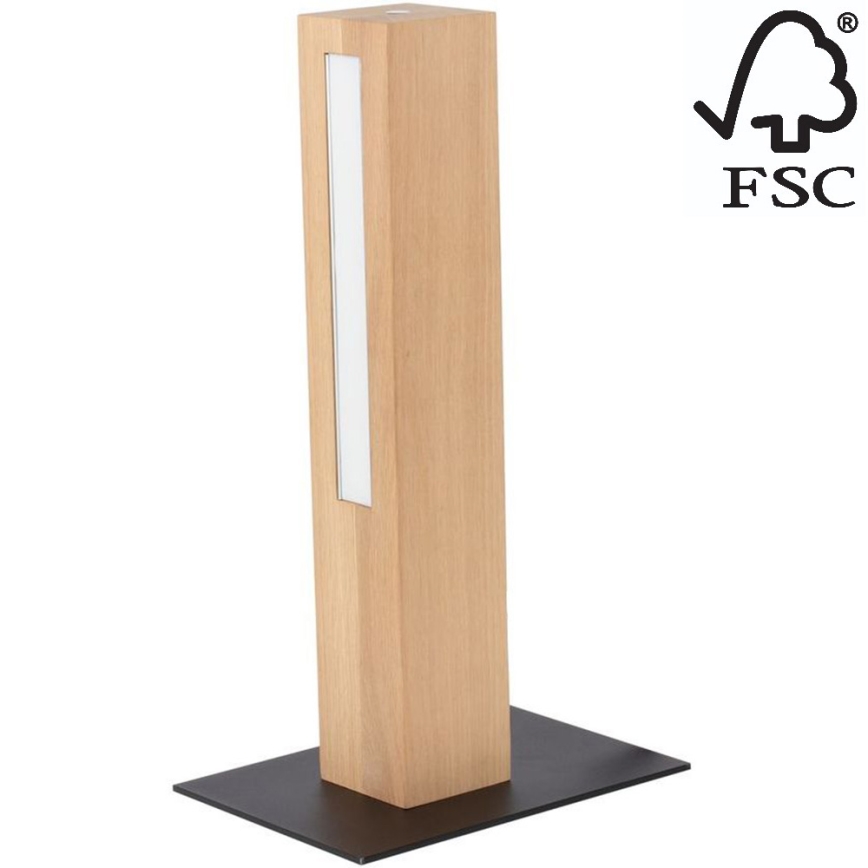 LED Zatemnitvena namizna svetilka LEON LED/9W/230V hrast – FSC certifikat