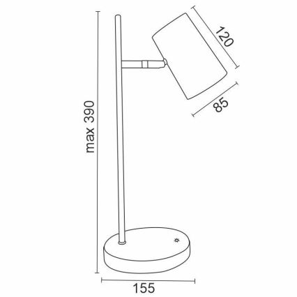 LED Zatemnitvena namizna svetilka na dotik ALICE LED/5W/230V bela