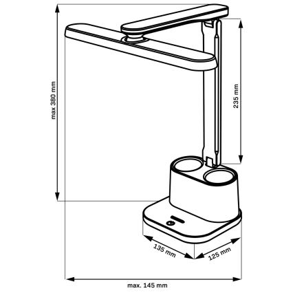 LED Zatemnitvena namizna svetilka na dotik BARI LED/6W/230V bela