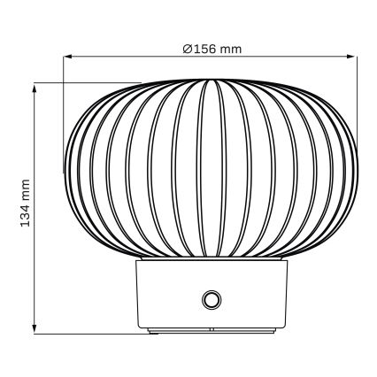 LED Zatemnitvena namizna svetilka na dotik LATTE LED/1,8W/5V USB 2000 mAh mat krom/bela