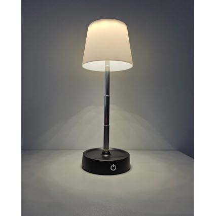 LED Zatemnitvena namizna svetilka na dotik LED/3W/5V USB 800 mAh bela