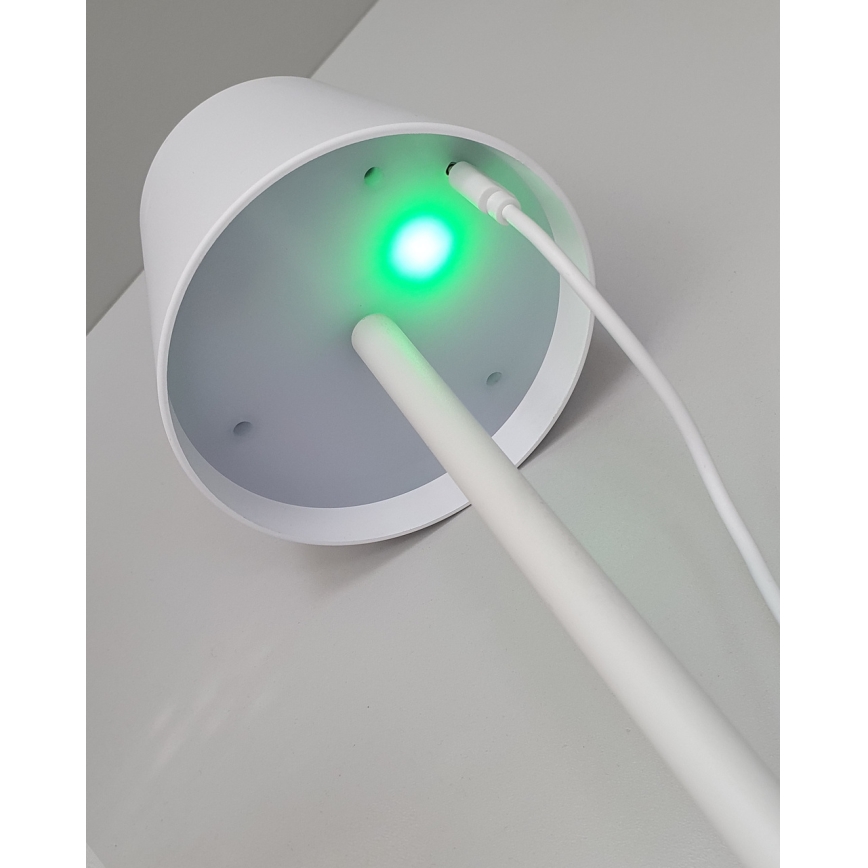 LED Zatemnitvena namizna svetilka na dotik LED/5W/5V USB 1200 mAh bela