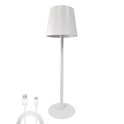 LED Zatemnitvena namizna svetilka na dotik LED/5W/5V USB 1200 mAh bela