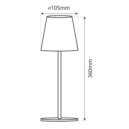 LED Zatemnitvena namizna svetilka na dotik LED/5W/5V USB 1200 mAh bela