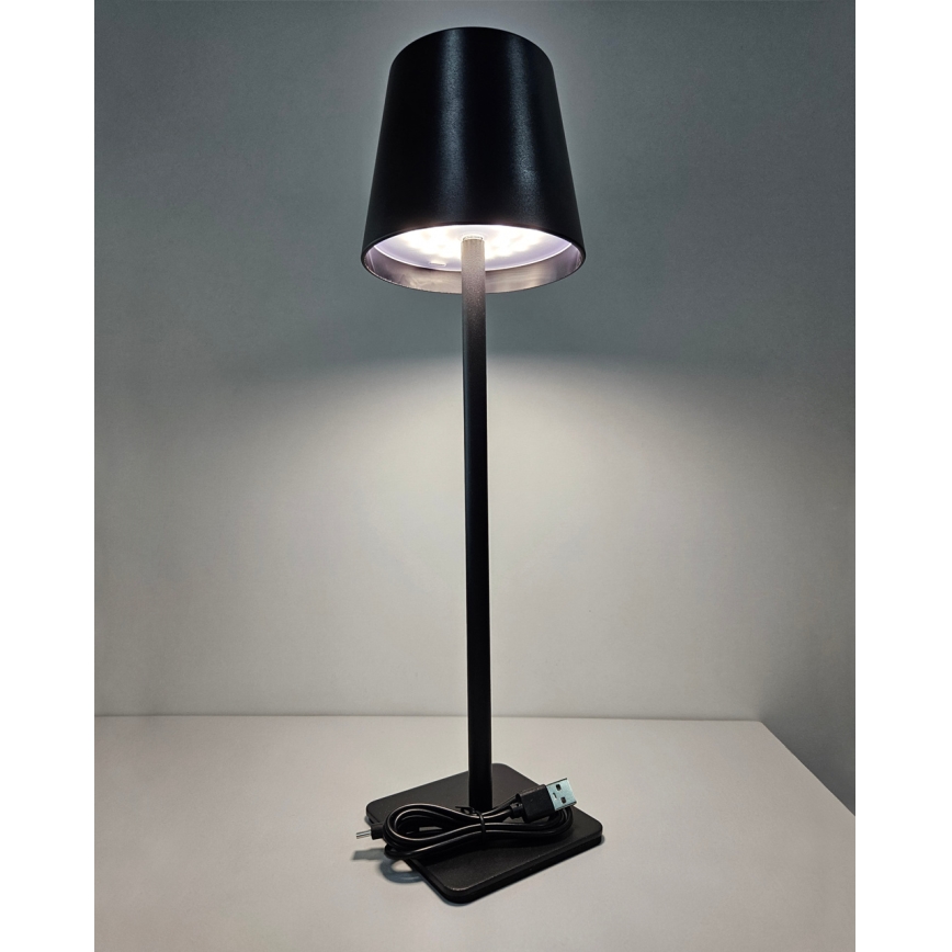 LED Zatemnitvena namizna svetilka na dotik LED/5W/5V USB 1200 mAh črna