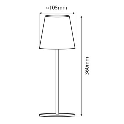 LED Zatemnitvena namizna svetilka na dotik LED/5W/5V USB 1200 mAh črna