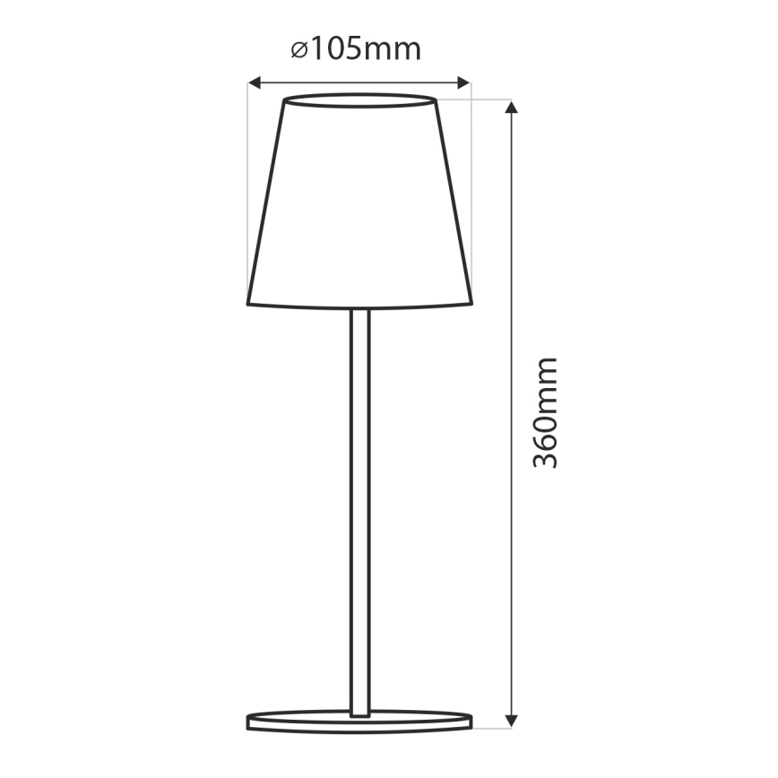 LED Zatemnitvena namizna svetilka na dotik LED/5W/5V USB 1200 mAh črna