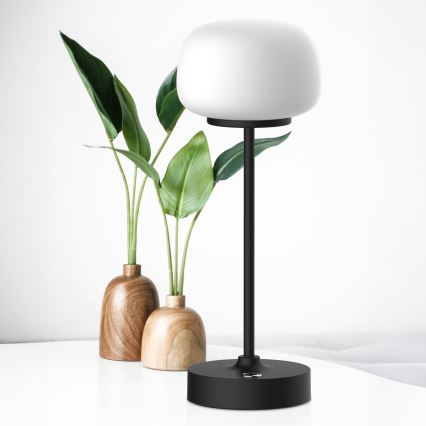LED Zatemnitvena namizna svetilka na dotik RIMINI LED/2W/5V USB 2000 mAh črna/bela