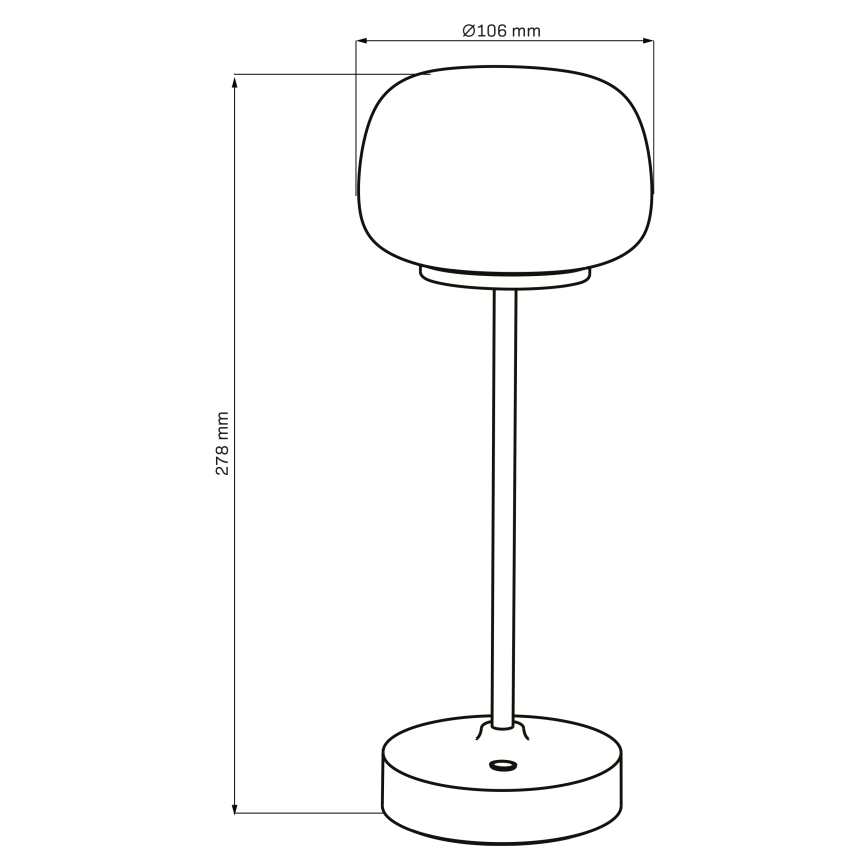 LED Zatemnitvena namizna svetilka na dotik RIMINI LED/2W/5V USB 2000 mAh črna/bela