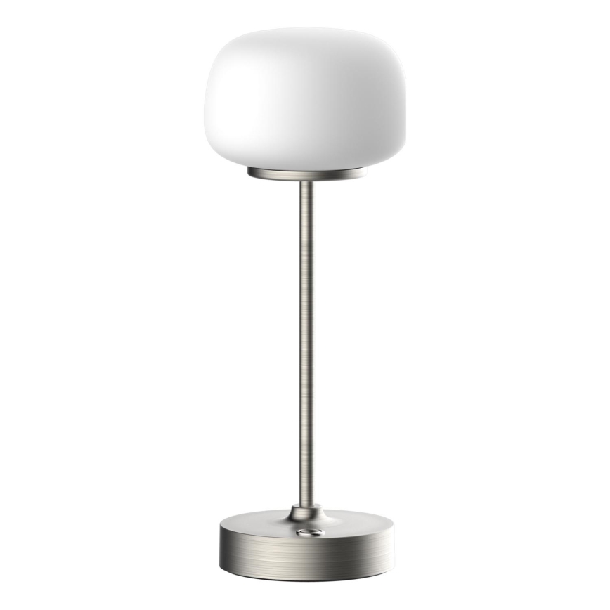 LED Zatemnitvena namizna svetilka na dotik RIMINI LED/2W/5V USB 2000 mAh mat krom/bela