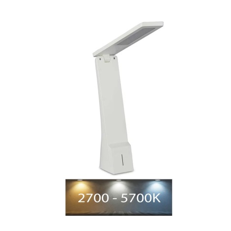 LED Zatemnitvena namizna svetilka na dotik USB LED/4W/5V 1200 mAh 2700K-5700K belo/siva