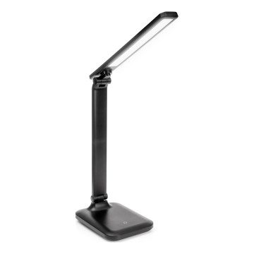 LED Zatemnitvena namizna svetilka na dotik z brezžičnim polnjenjem in USB priključkom REMUS LED/5W/230V črna