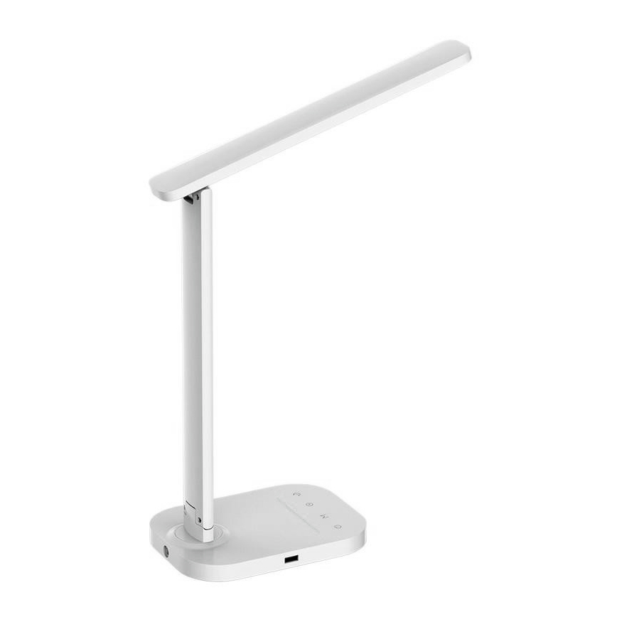 LED Zatemnitvena namizna svetilka na dotik z USB KIARA LED/7W/230V bela