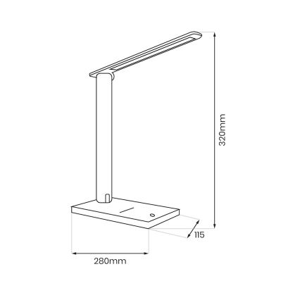 LED Zatemnitvena namizna svetilka POST LED/5W/5V 3000-6500K črna