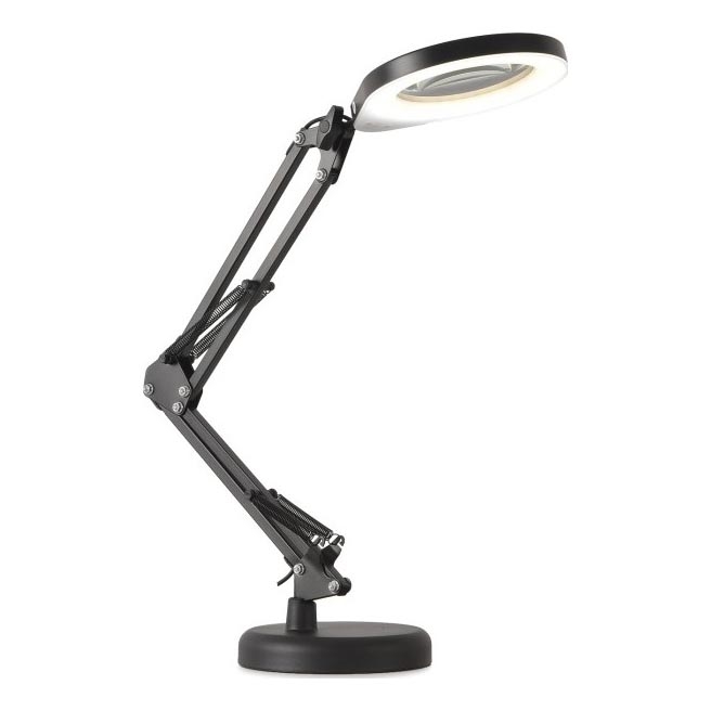LED Zatemnitvena namizna svetilka s povečevalnim steklom 2v1 AURIQ LOUPE LED/10W/5V 3000/4000/6500K črna