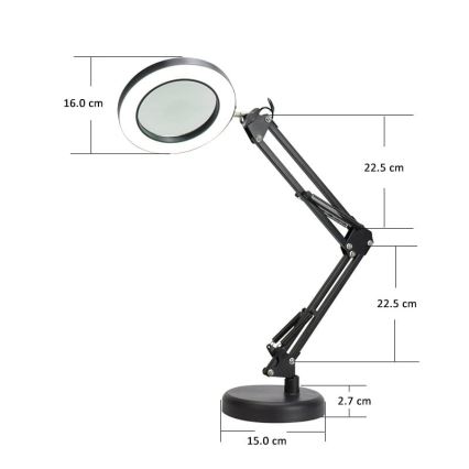 LED Zatemnitvena namizna svetilka s povečevalnim steklom LED/10W/230V 3000/4500/6000K