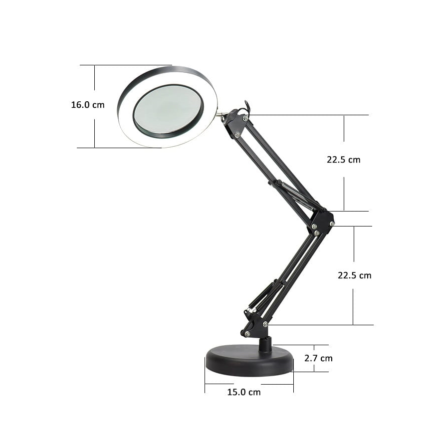 LED Zatemnitvena namizna svetilka s povečevalnim steklom LED/10W/230V 3000/4500/6000K