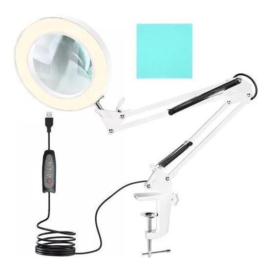 LED Zatemnitvena namizna svetilka s povečevalnim steklom LED/6W/5V 3000K/4000K/6000K bela