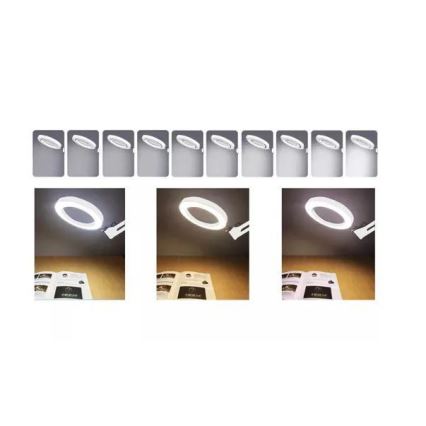 LED Zatemnitvena namizna svetilka s povečevalnim steklom LED/6W/5V 3000K/4000K/6000K bela