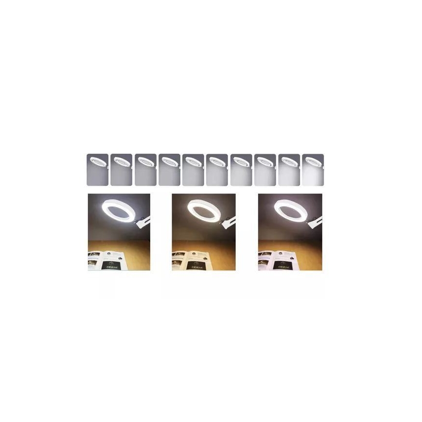 LED Zatemnitvena namizna svetilka s povečevalnim steklom LED/6W/5V 3000K/4000K/6000K bela
