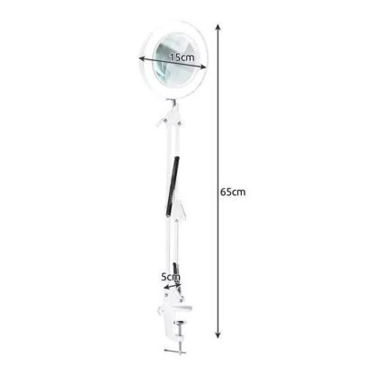 LED Zatemnitvena namizna svetilka s povečevalnim steklom LED/6W/5V 3000K/4000K/6000K bela