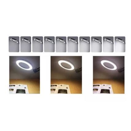 LED Zatemnitvena namizna svetilka s povečevalnim steklom LED/6W/5V 3000K/4000K/6000K črna