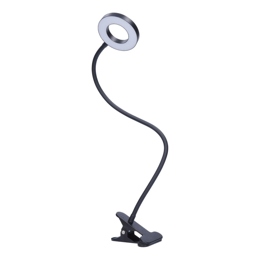 LED Zatemnitvena namizna svetilka s sponko LED/8W/230V 3000/4000/5000K črna
