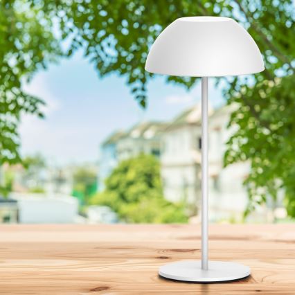 LED Zatemnitvena zunanja namizna svetilka na dotik TANZANIA LED/1,8W/5V USB 1800 mAh IP44 bela
