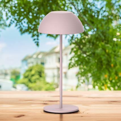 LED Zatemnitvena zunanja namizna svetilka na dotik TANZANIA LED/1,8W/5V USB 1800 mAh IP44 roza
