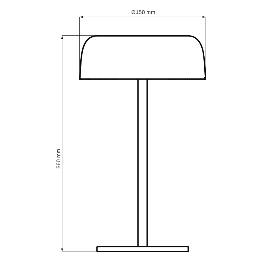 LED Zatemnitvena zunanja namizna svetilka na dotik TRYPOLIS LED/2W/5V USB 1800 mAh IP44 črna