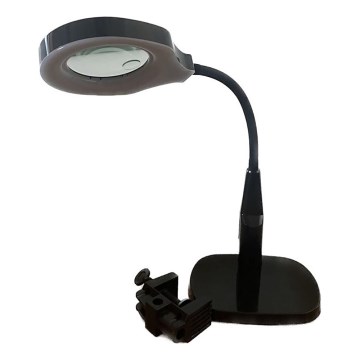 LED zatemnitvena namizna svetilka z bifokalnim povečevalnim steklom LED/6W/230V 6000-7000K črna