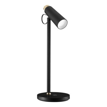 LED Zatemnitvena namizna svetilka z brezžični Qi polnjenje TIT LED/12W/230V črna