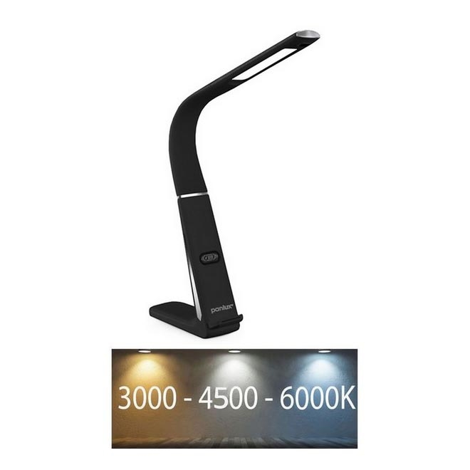 LED Zatemnitvena namizna svetilka z brezžičnim polnjenjem in senzorjem LORD EVO LED/8W/230V 3000K/4500K/6000K črna