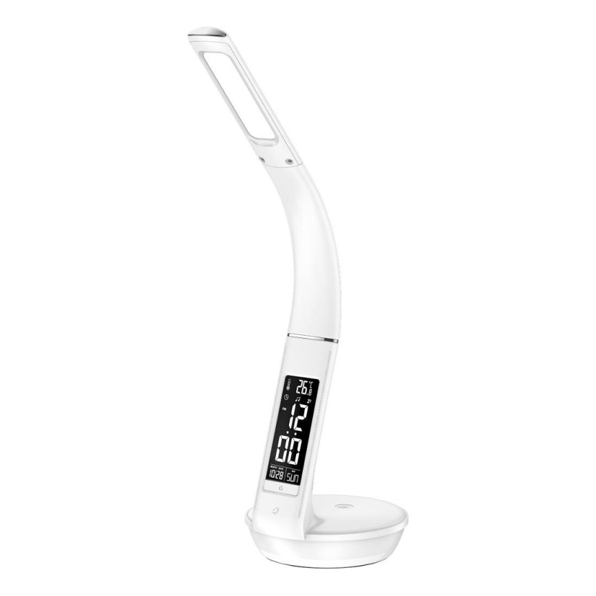 LED Zatemnitvena namizna svetilka z brezžičnim polnjenjem Qi 5W in zaslon LED/6W/230V/1xCR2032 3000/4000/6000K bela