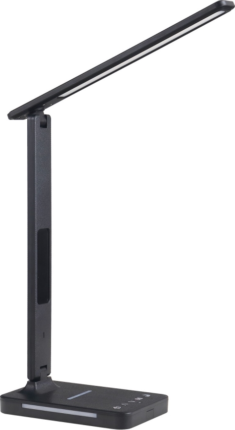 LED Zatemnitvena namizna svetilka z brezžičnim polnjenjem QI, zaslon in USB port LED/7W/230V 3000-6000K črna