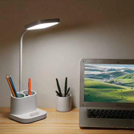 LED Zatemnitvena namizna svetilka z nosilcem in power bankom LED/5W/5V 2400mAh