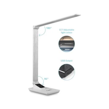 LED Zatemnitvena namizna svetilka z USB LED/7W/230V 3000K/4000K/5500K bela