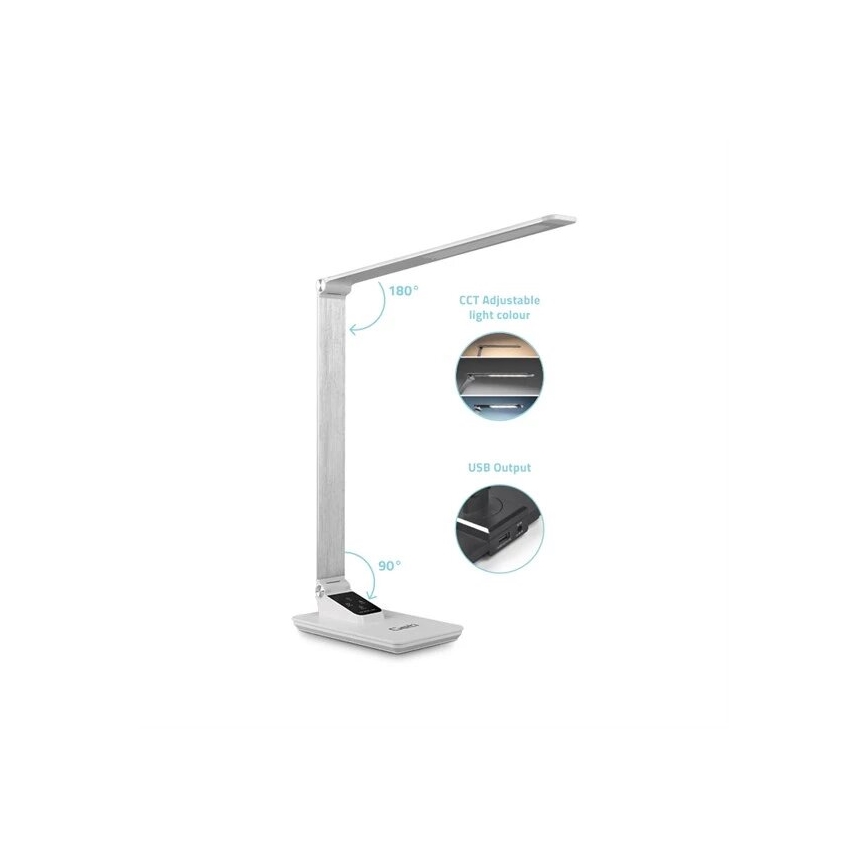 LED Zatemnitvena namizna svetilka z USB LED/7W/230V 3000K/4000K/5500K bela