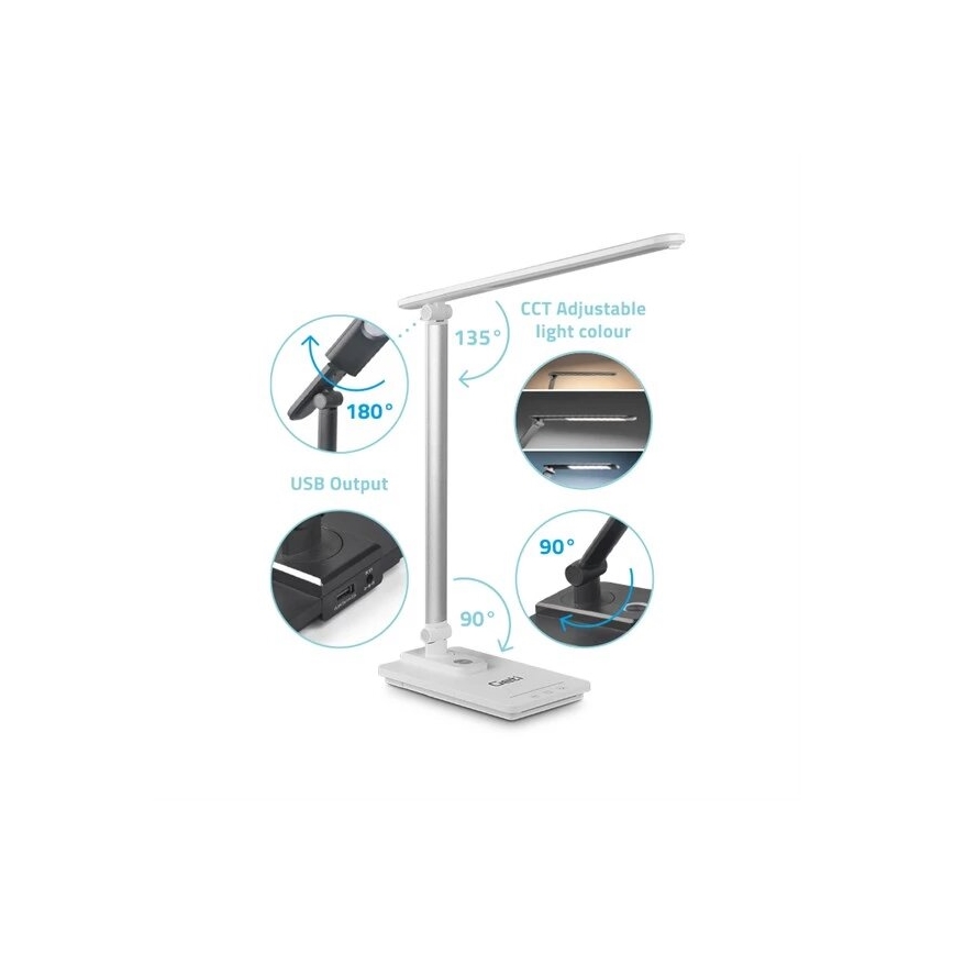 LED Zatemnitvena namizna svetilka z USB LED/9W/230V 3000K/4000K/5500K bela