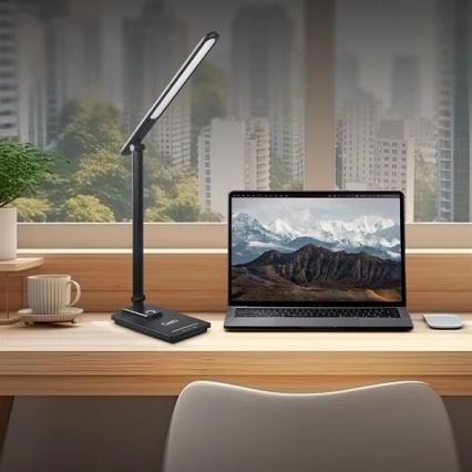 LED Zatemnitvena namizna svetilka z USB LED/9W/230V 3000K/4000K/5500K črna