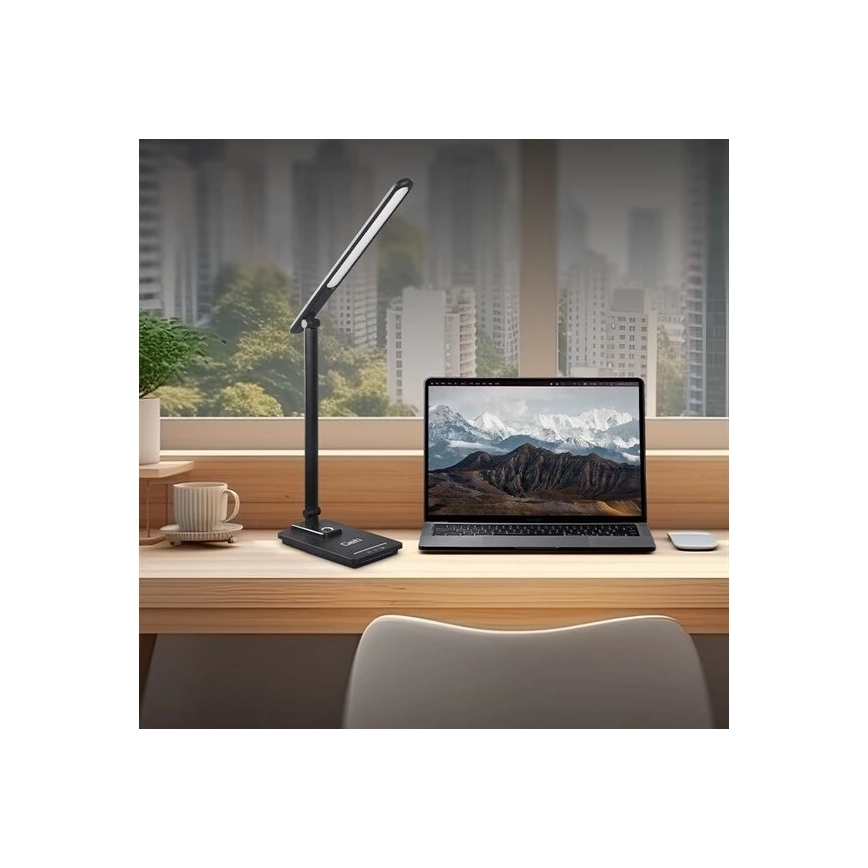 LED Zatemnitvena namizna svetilka z USB LED/9W/230V 3000K/4000K/5500K črna