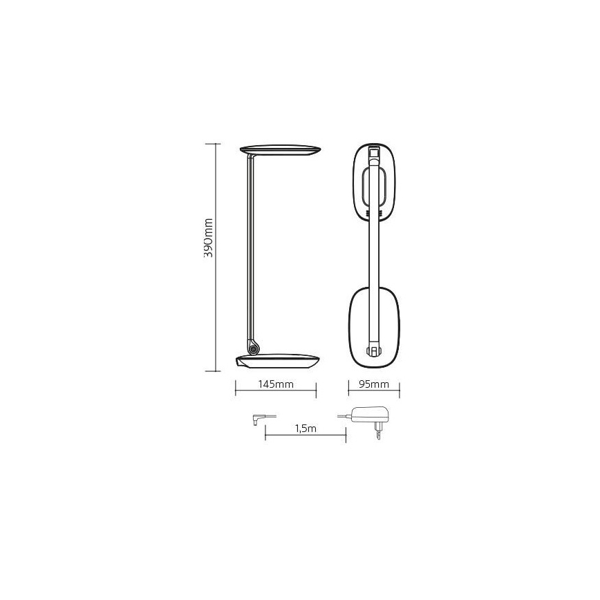 LED Zatemnitvena namizna svetilka z USB MOANA LED/6W/230V roza