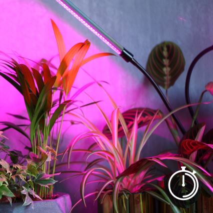 LED Zatemnitvena fleksibilna namizna svetilka za gojenje rastlin VITARO 3xLED/10W/230V črna