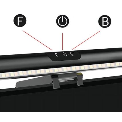 LED Zatemnitvena osvetlitev monitorja na dotik LED/5W/5V 3000/4000/5000/6000K 42 cm črna