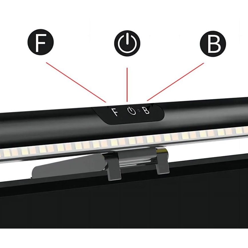 LED Zatemnitvena osvetlitev monitorja na dotik LED/5W/5V 3000/4000/5000/6000K 42 cm črna