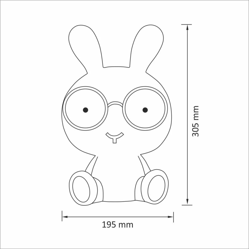 LED Zatemnitvena otroška nočna lučka LED/2,5W kunec modra