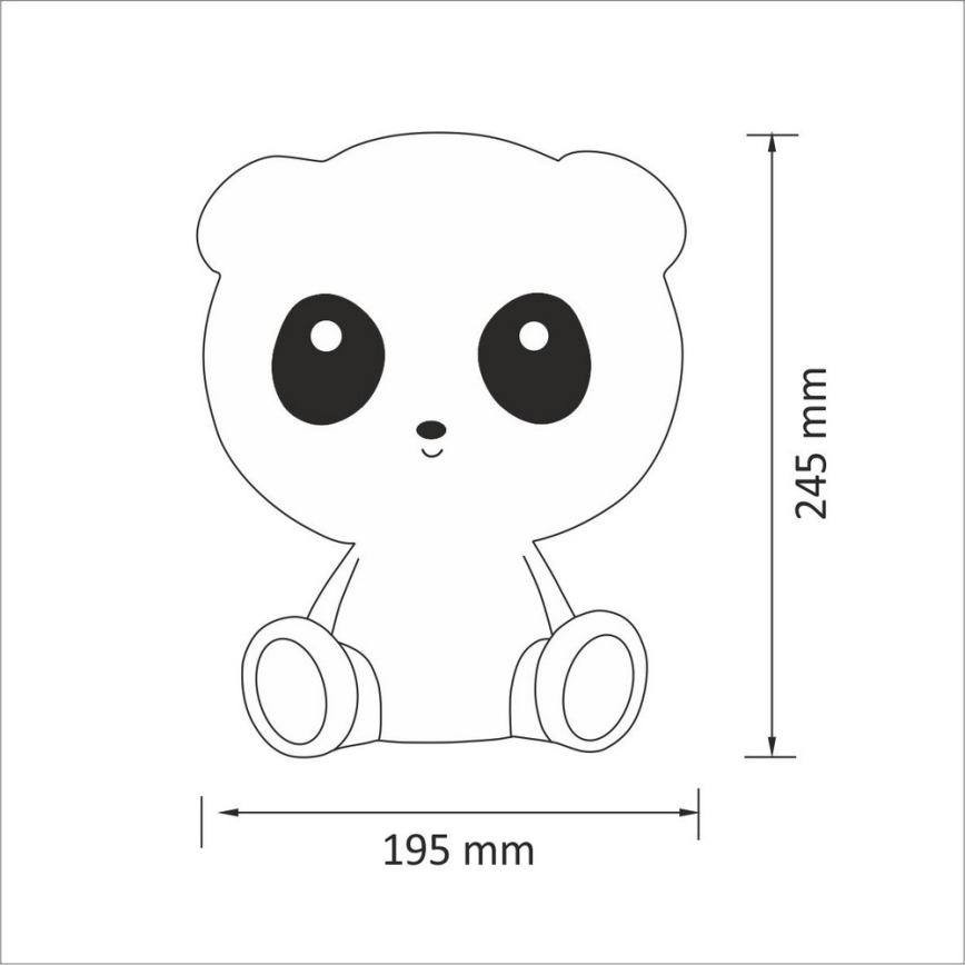 LED Zatemnitvena otroška nočna lučka LED/2,5W panda