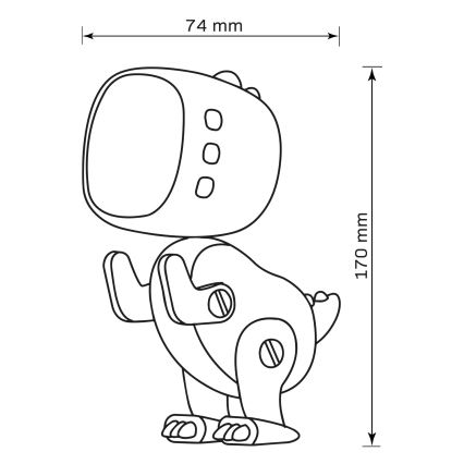 LED RGBW Zatemnitvena otroška nočna mala svetilka z budilko ROBOT LED/1W/5V 1200 mAh