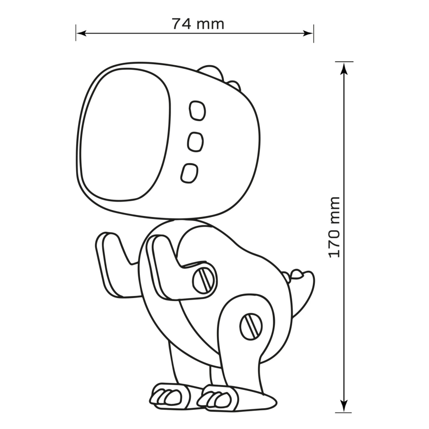 LED RGBW Zatemnitvena otroška nočna mala svetilka z budilko ROBOT LED/1W/5V 1200 mAh