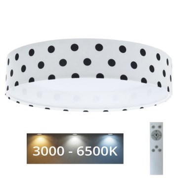 LED Zatemnitvena otroška stropna svetilka SMART GALAXY KIDS LED/24W/230V 3000-6500K pike bela/črna + Daljinski upravljalnik